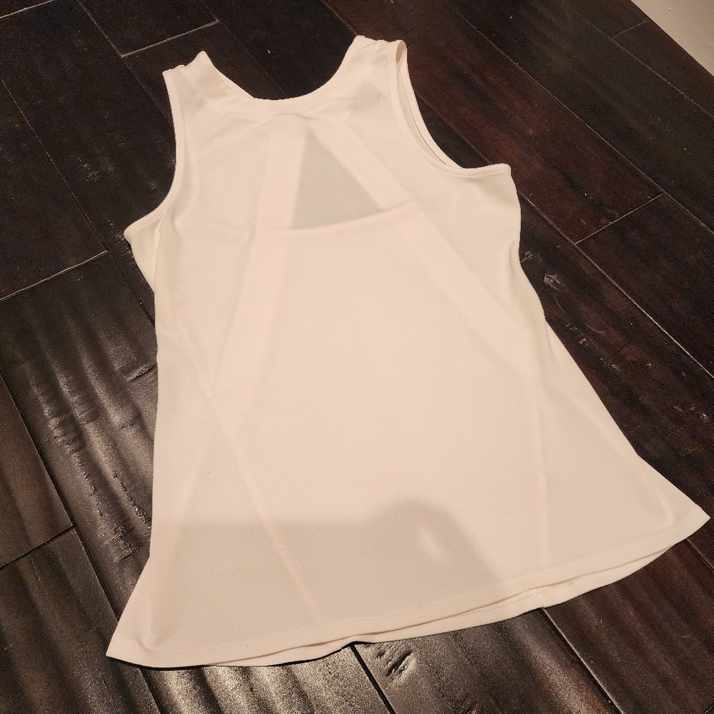 Express XS White Tank Top with Cut Out Back